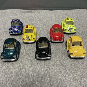 Vintage 1992 KinToy Pull Back Die Cast Metal Volkswagen Car Van Beetle Models